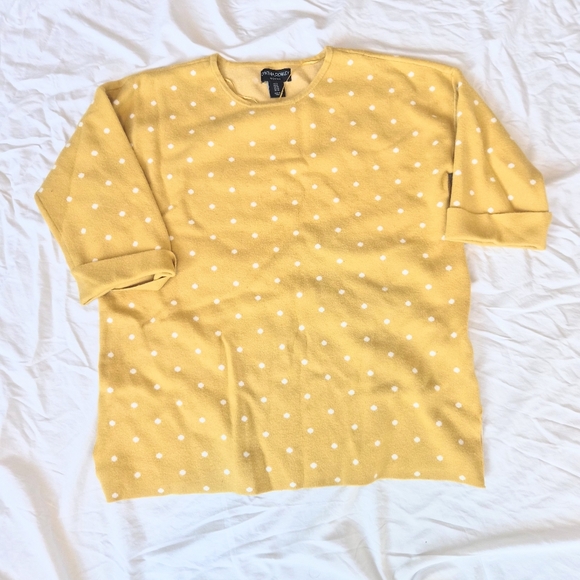 Cynthia Rowley Sweaters - Cynthia Rowley Yellow Polka Dot Crewneck Sweater Size 1X